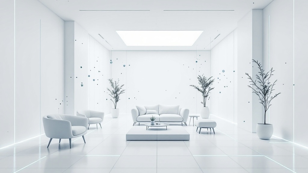 3d furniture scene showing cloud computing representation